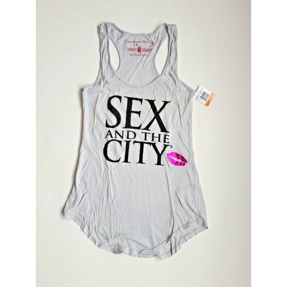 Public Library Racerback Sex and the City Grey Tank ( S )